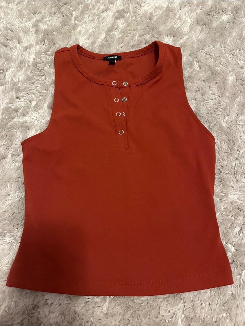 Express Women's Rust Henley Tank Top